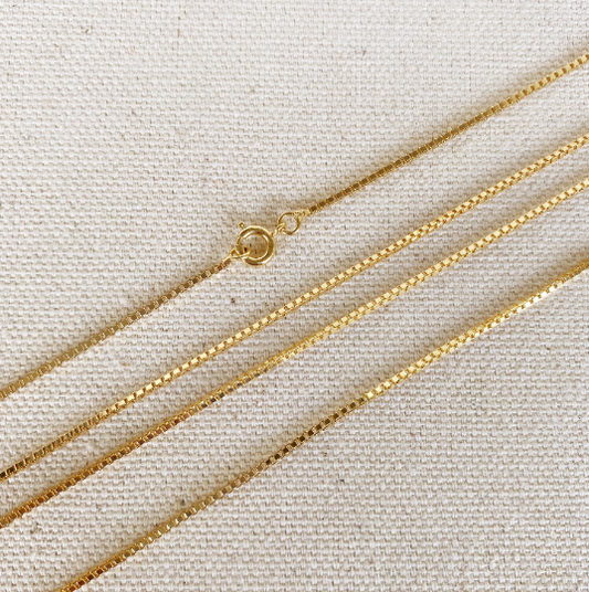 GoldFi 18k Gold Filled Box Chain 1.2mm Thickness Gold Chain Components Jewelry Making