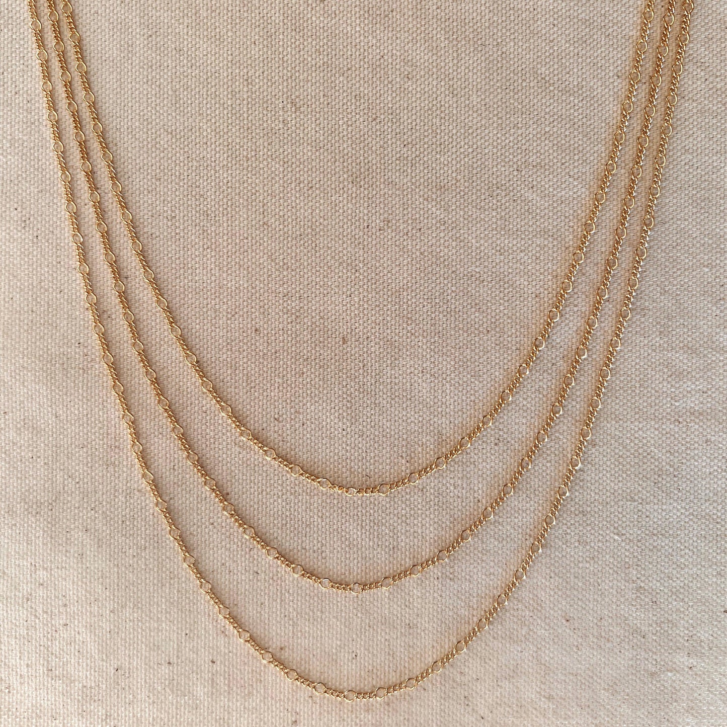 GoldFi 18k Gold Filled Chain Rounded Figaro Style