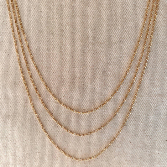 GoldFi 18k Gold Filled Chain Rounded Figaro Style