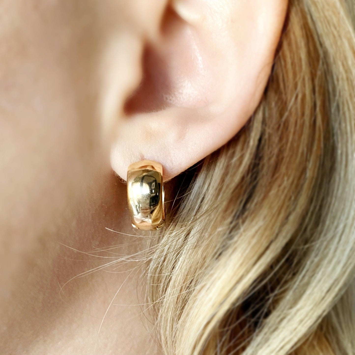 GoldFi 18k Gold Filled Chunky Clicker Earrings