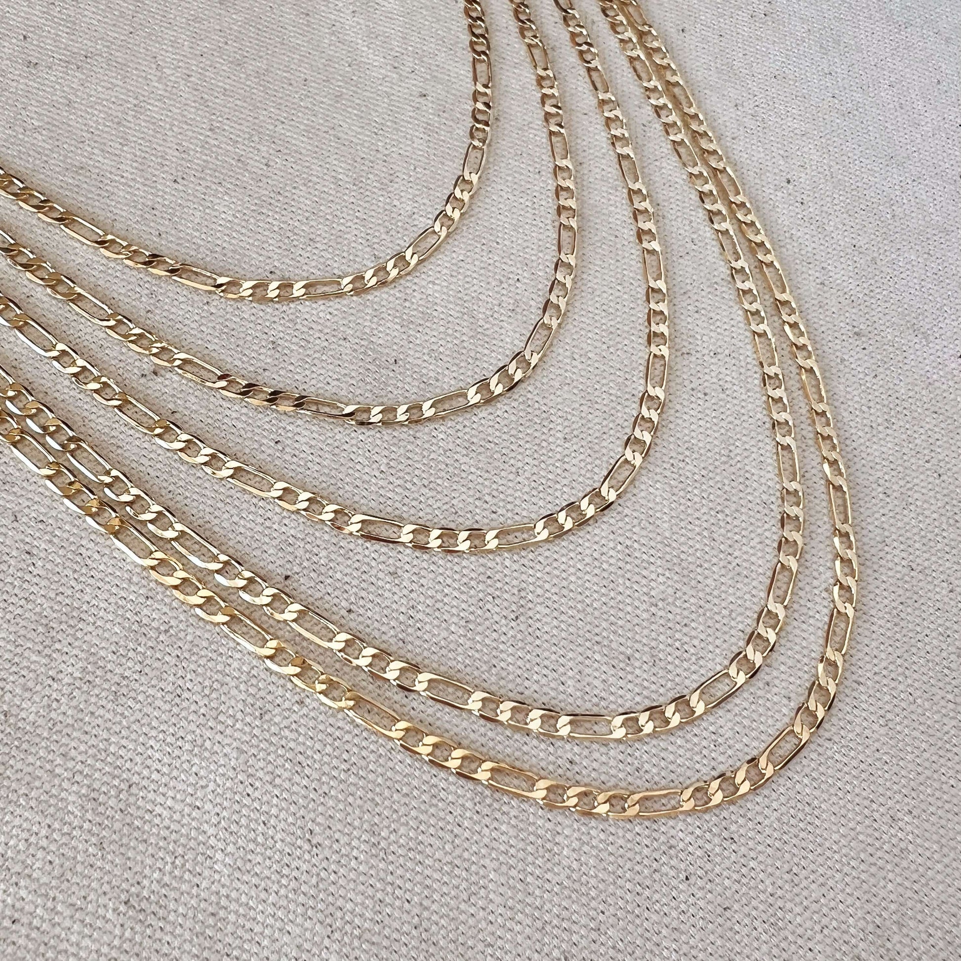 GoldFi 18k Gold Filled Classic Figaro Chain Necklace