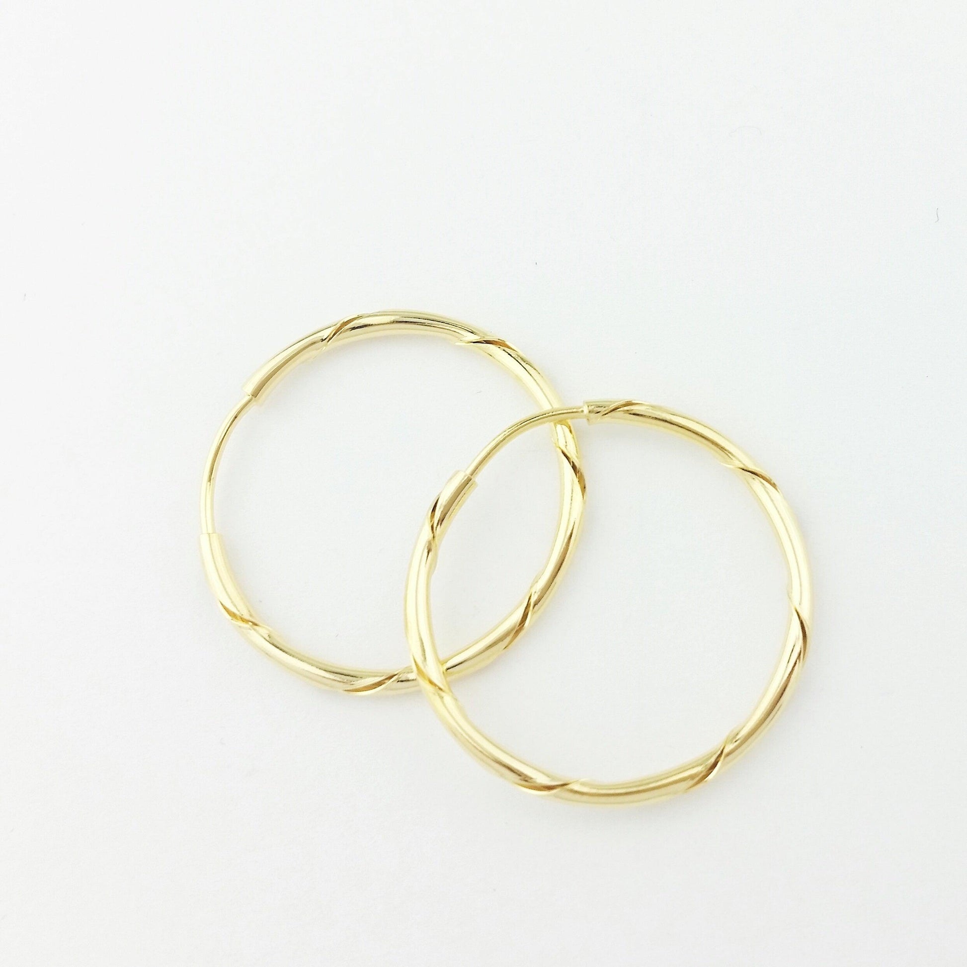 GoldFi 18k Gold Filled Continuous Twisted Tube Hoop Earrings Endless Style