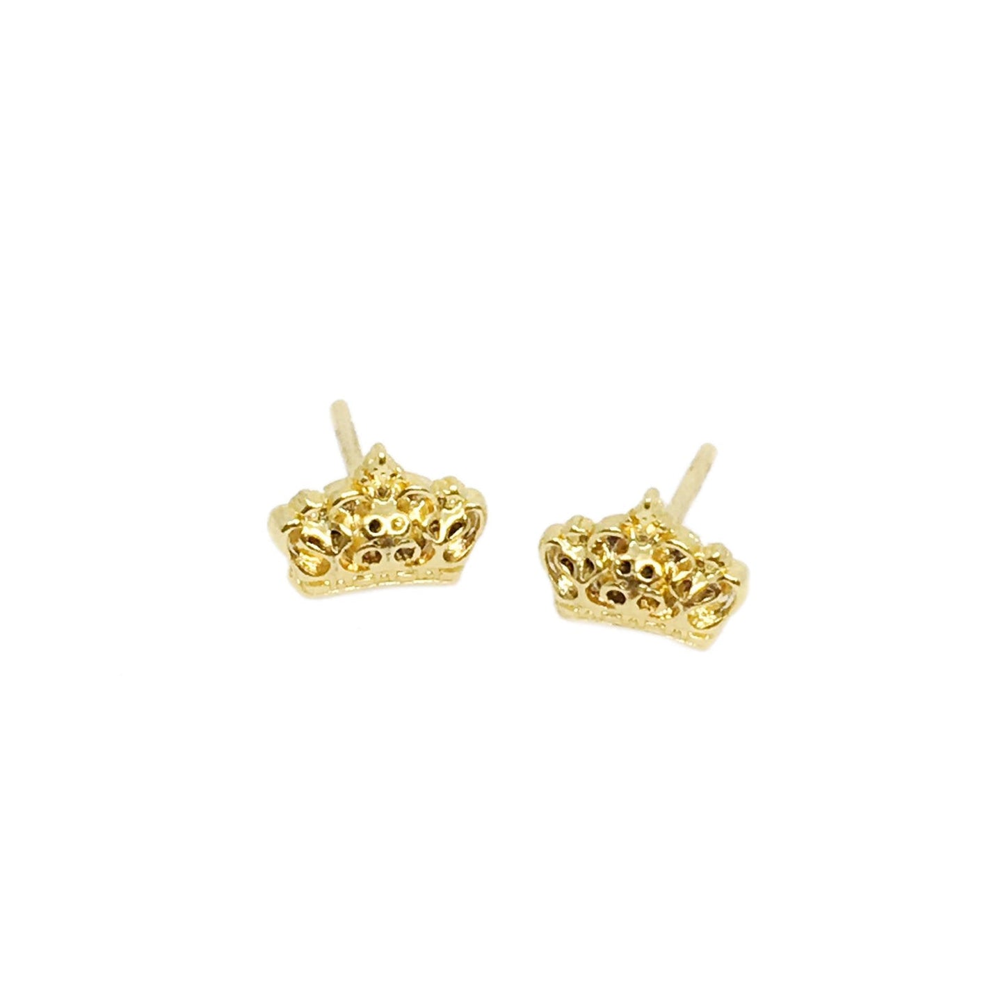 GoldFi 18k Gold Filled Crown Stud Earrings