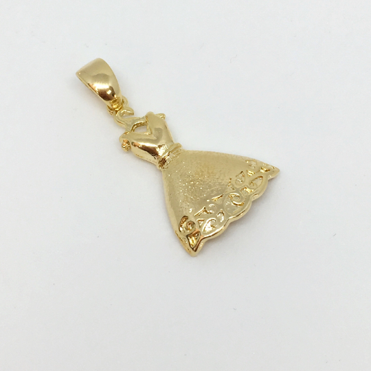 GoldFi 18k Gold Filled Cute Dress Pendant Charm