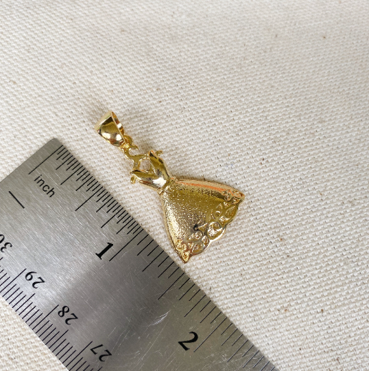 GoldFi 18k Gold Filled Cute Dress Pendant Charm