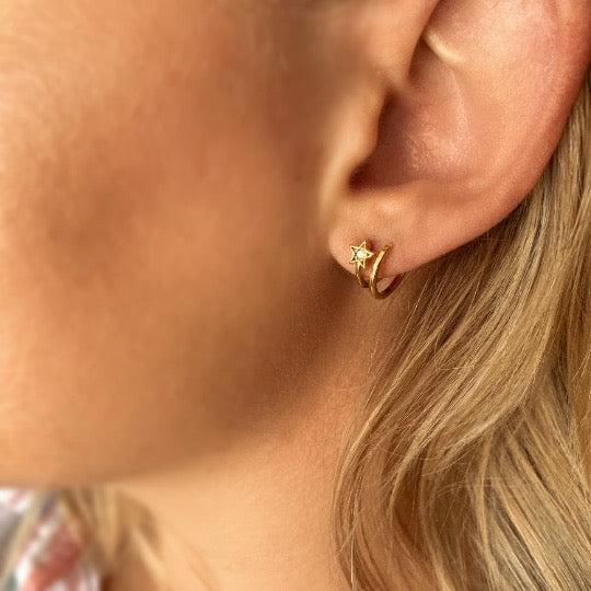 GoldFi 18k Gold Filled Dainty Blinking Star Stud