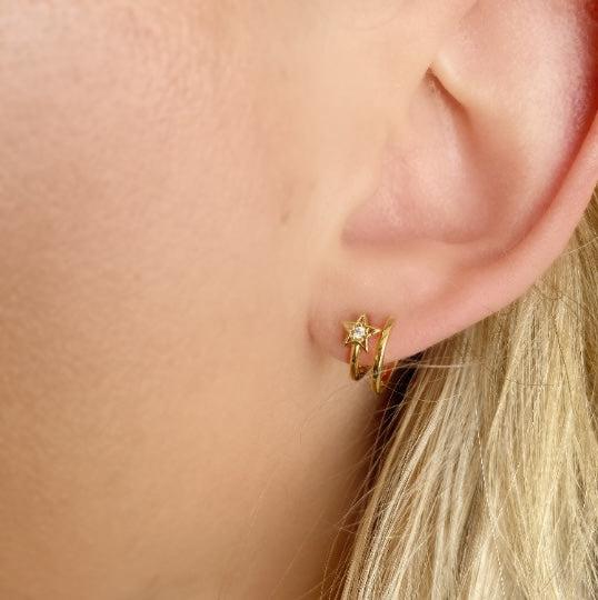 GoldFi 18k Gold Filled Dainty Blinking Star Stud