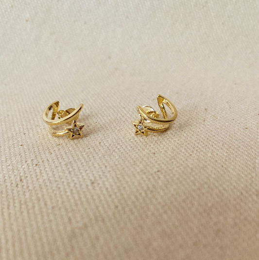 GoldFi 18k Gold Filled Dainty Blinking Star Stud