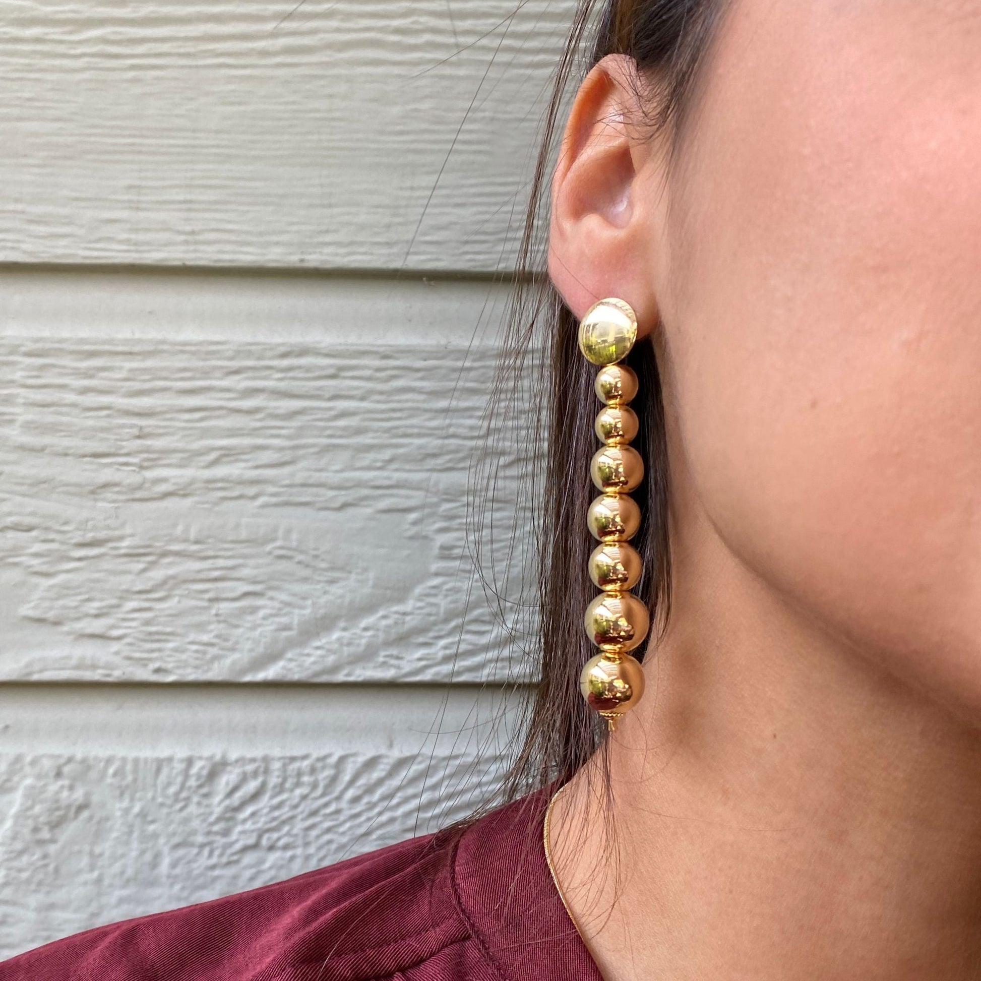 GoldFi 18k Gold Filled Dangling Gradient Beads Earrings