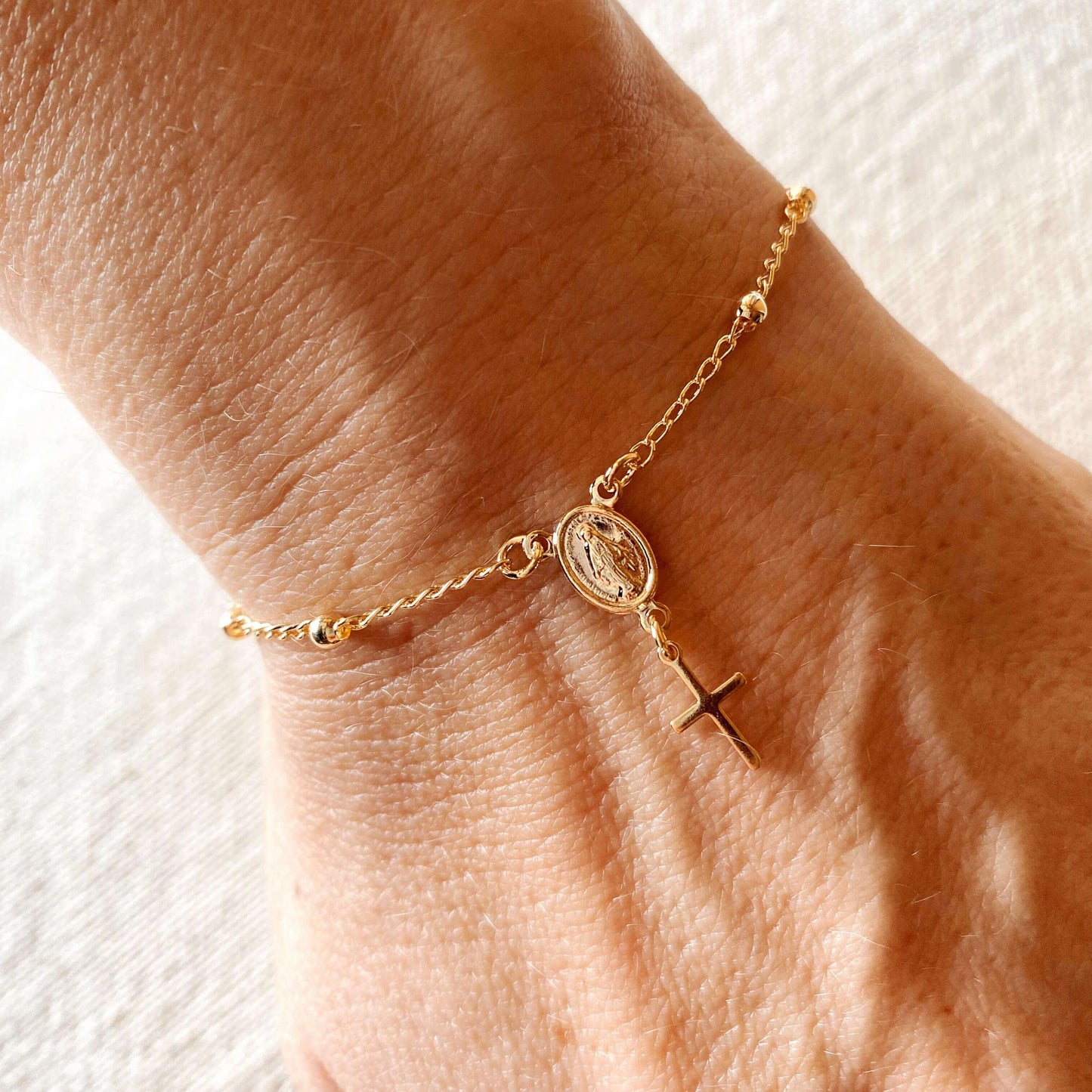 GoldFi 18k Gold Filled Delicate Rosary Bracelet