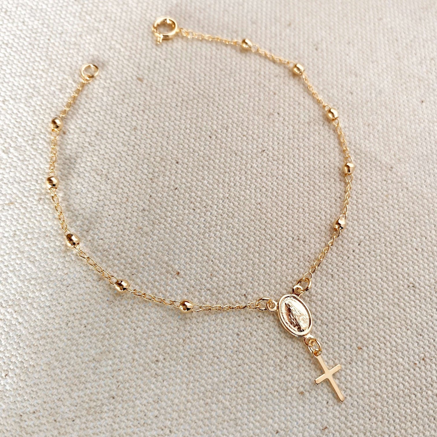 GoldFi 18k Gold Filled Delicate Rosary Bracelet