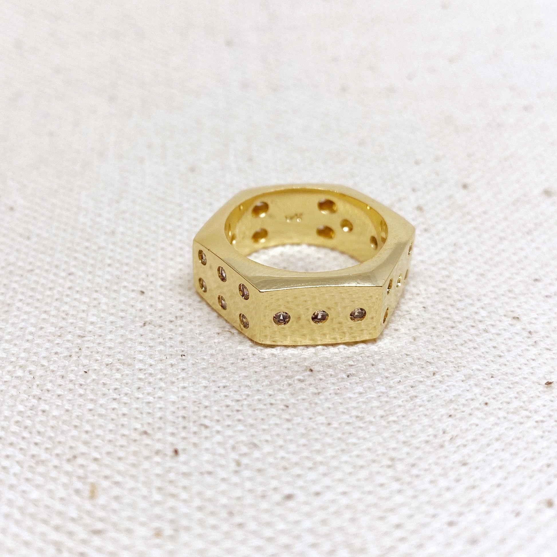 GoldFi 18k Gold Filled Dice Ring For Wholesale and Jewelry Supplies