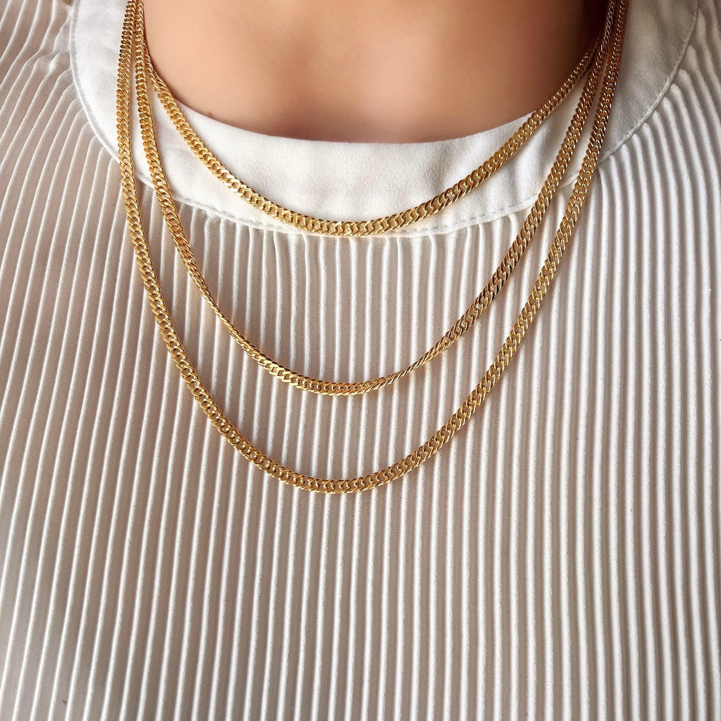 GoldFi 18k Gold Filled Double Curb Chain - Cuban