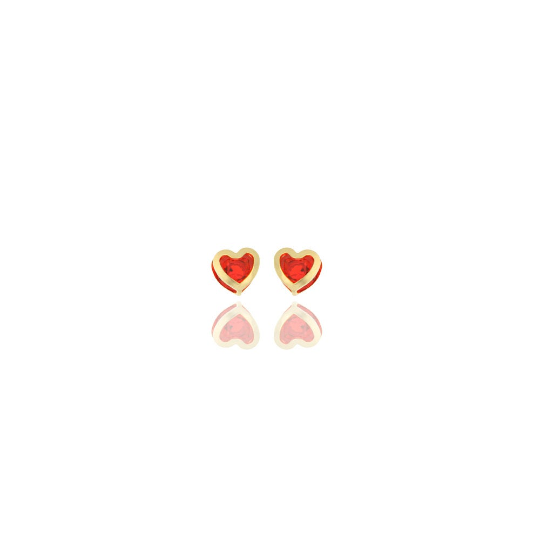GoldFi 18k Gold Filled Emerald, Ruby or Crystal Color Heart Earrings