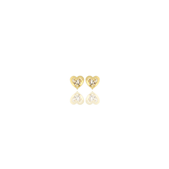 GoldFi 18k Gold Filled Emerald, Ruby or Crystal Color Heart Earrings