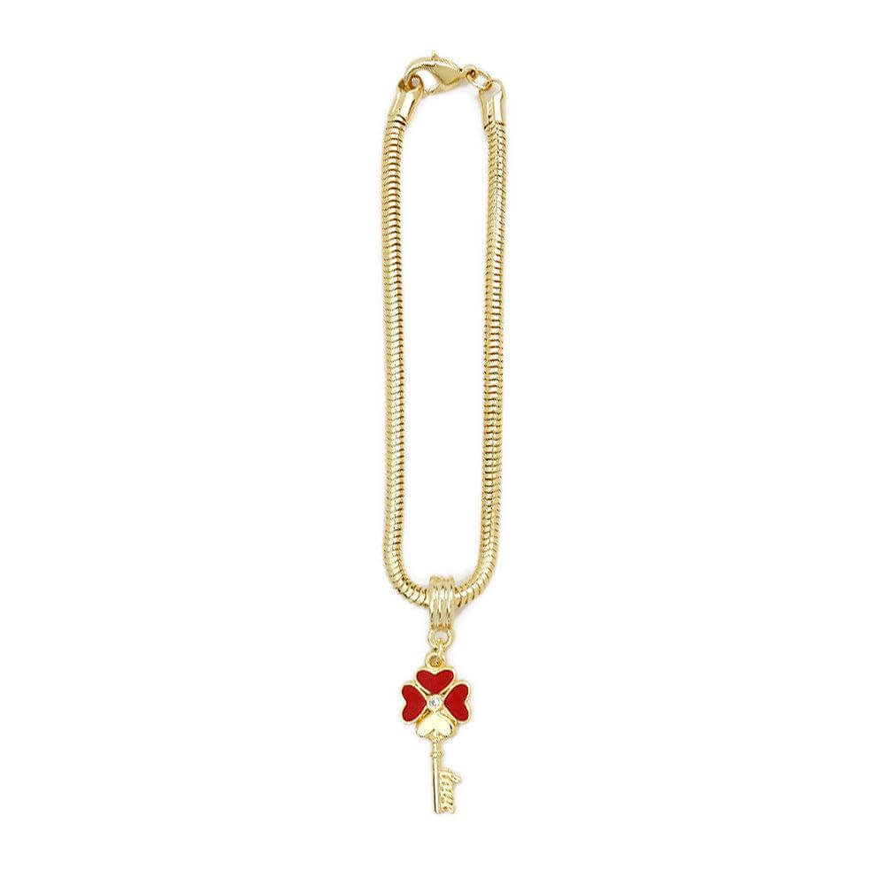 GoldFi 18k Gold Filled Evil Eye Lucky Clover Cross Charm Necklace