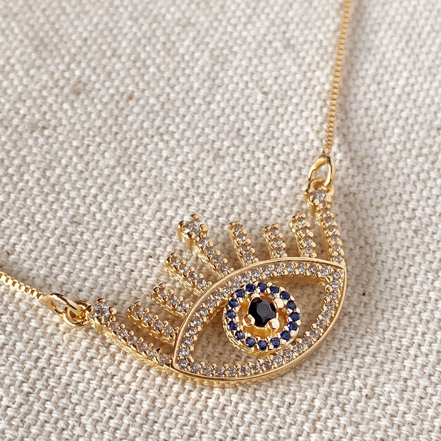 GoldFi 18k Gold Filled Evil Eye Necklace