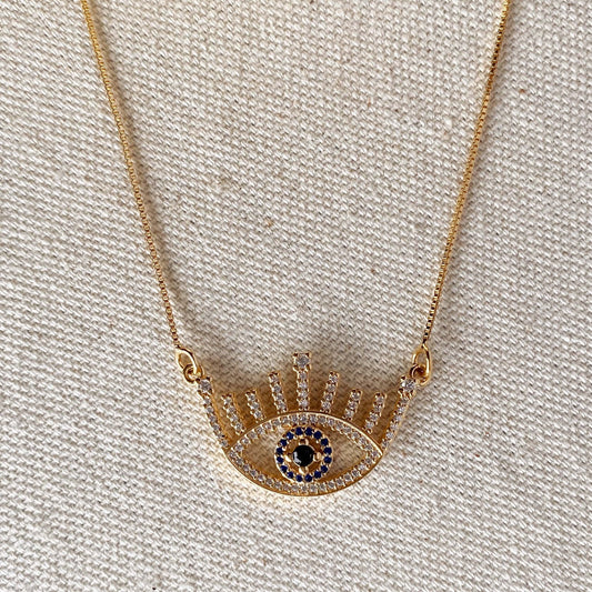 GoldFi 18k Gold Filled Evil Eye Necklace