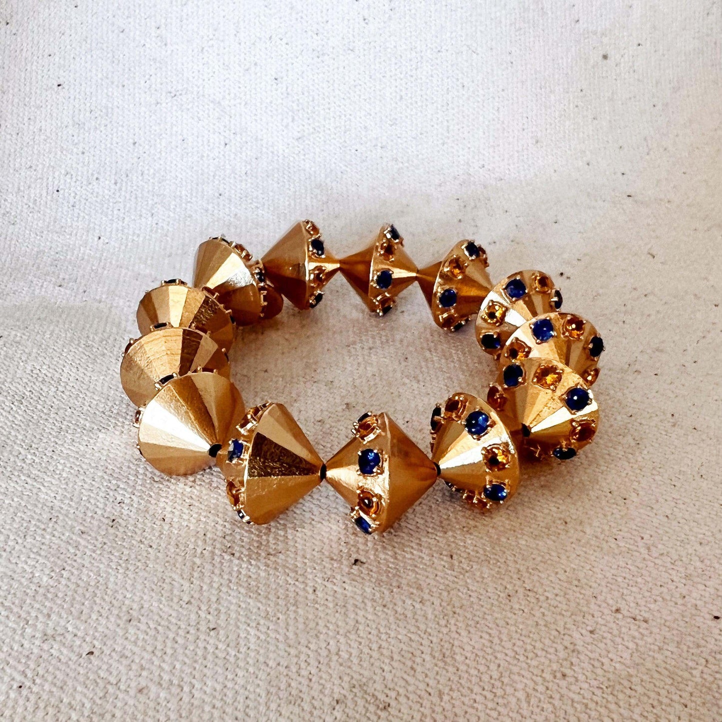 GoldFi 18k Gold Filled Extravagant Cone Beaded Bracelet