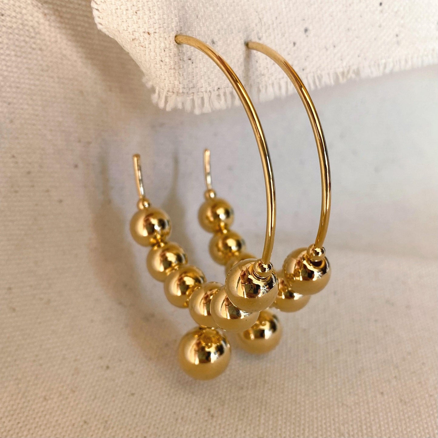 GoldFi 18k Gold Filled Fancy Beaded C Hoop