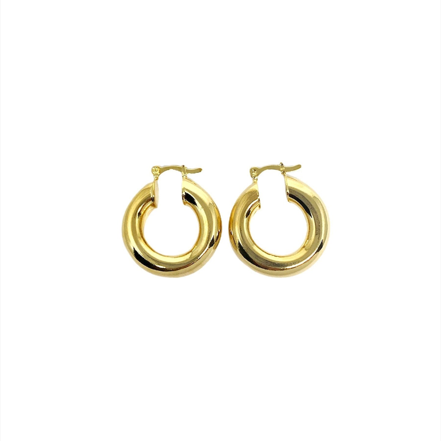 GoldFi 18k Gold Filled Fat Thick Small Hoop Earrings For