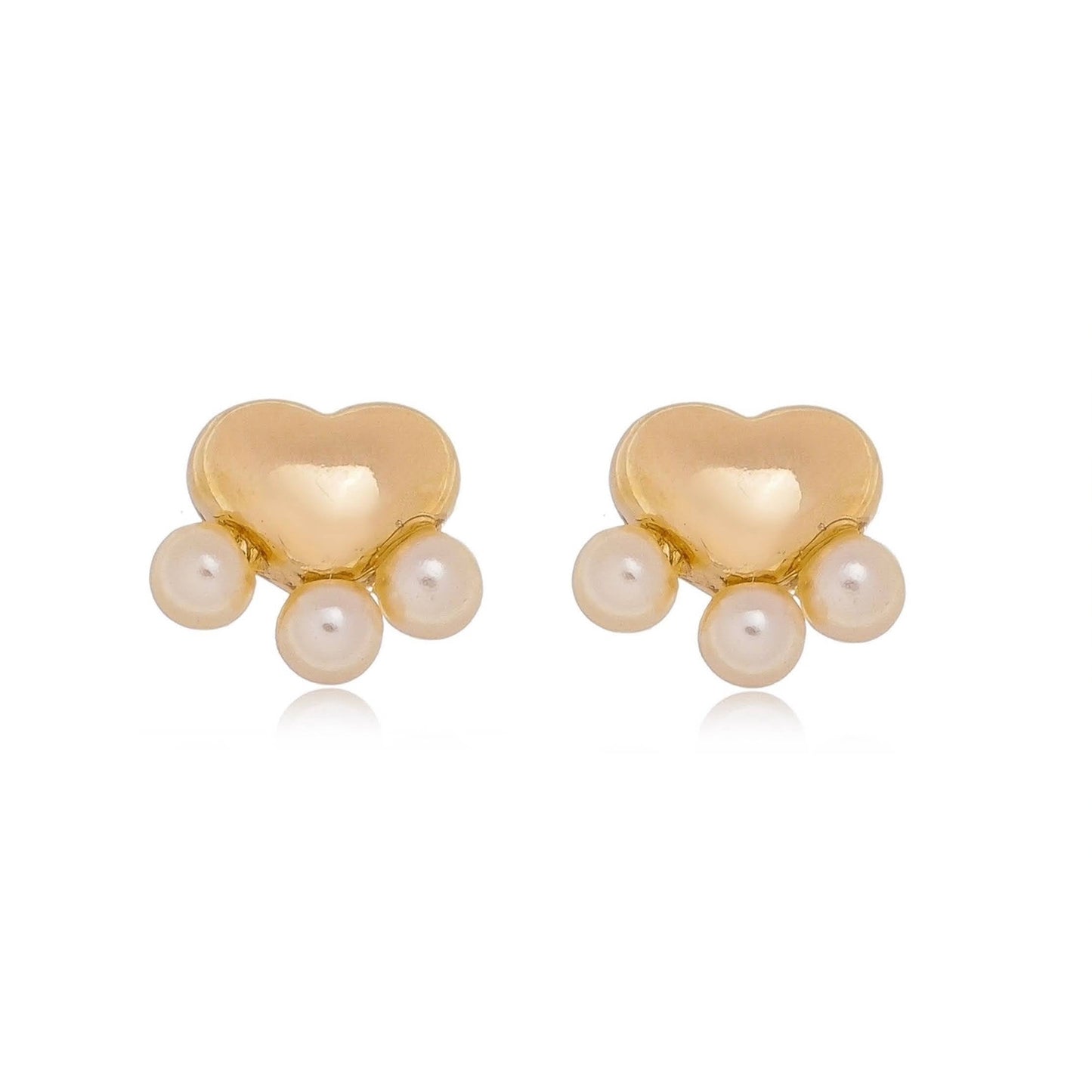 GoldFi 18k Gold Filled Heart Studs With Pearls