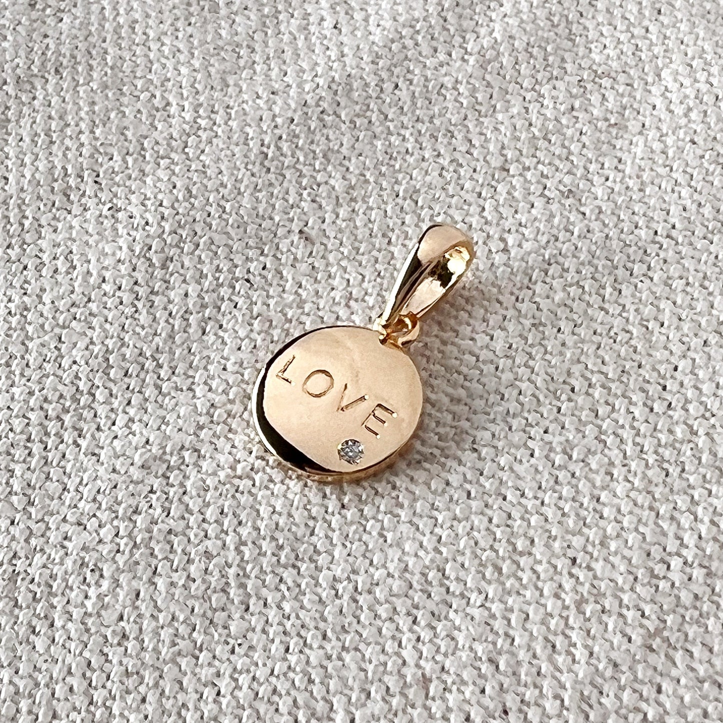 GoldFi 18k Gold Filled L.O.V.E. And Shiny Cubic Zirconia Detail Pendant