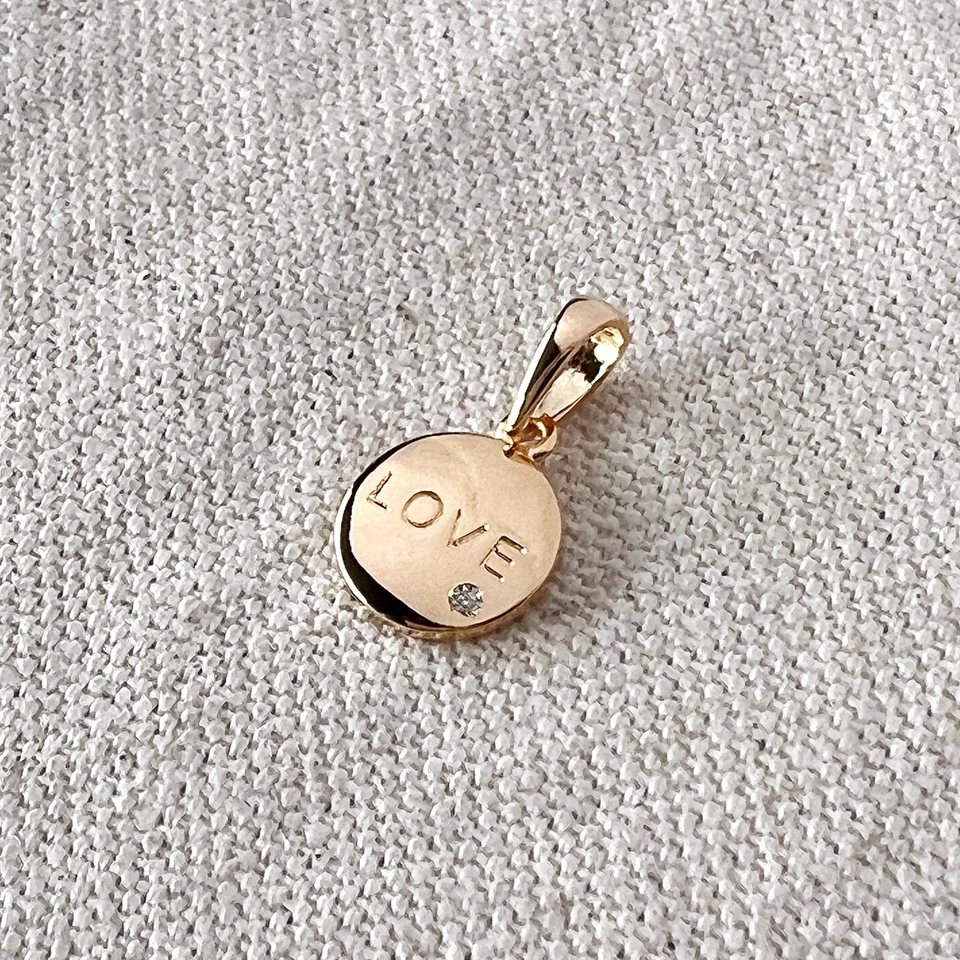 GoldFi 18k Gold Filled L.O.V.E. And Shiny Cubic Zirconia Detail Pendant