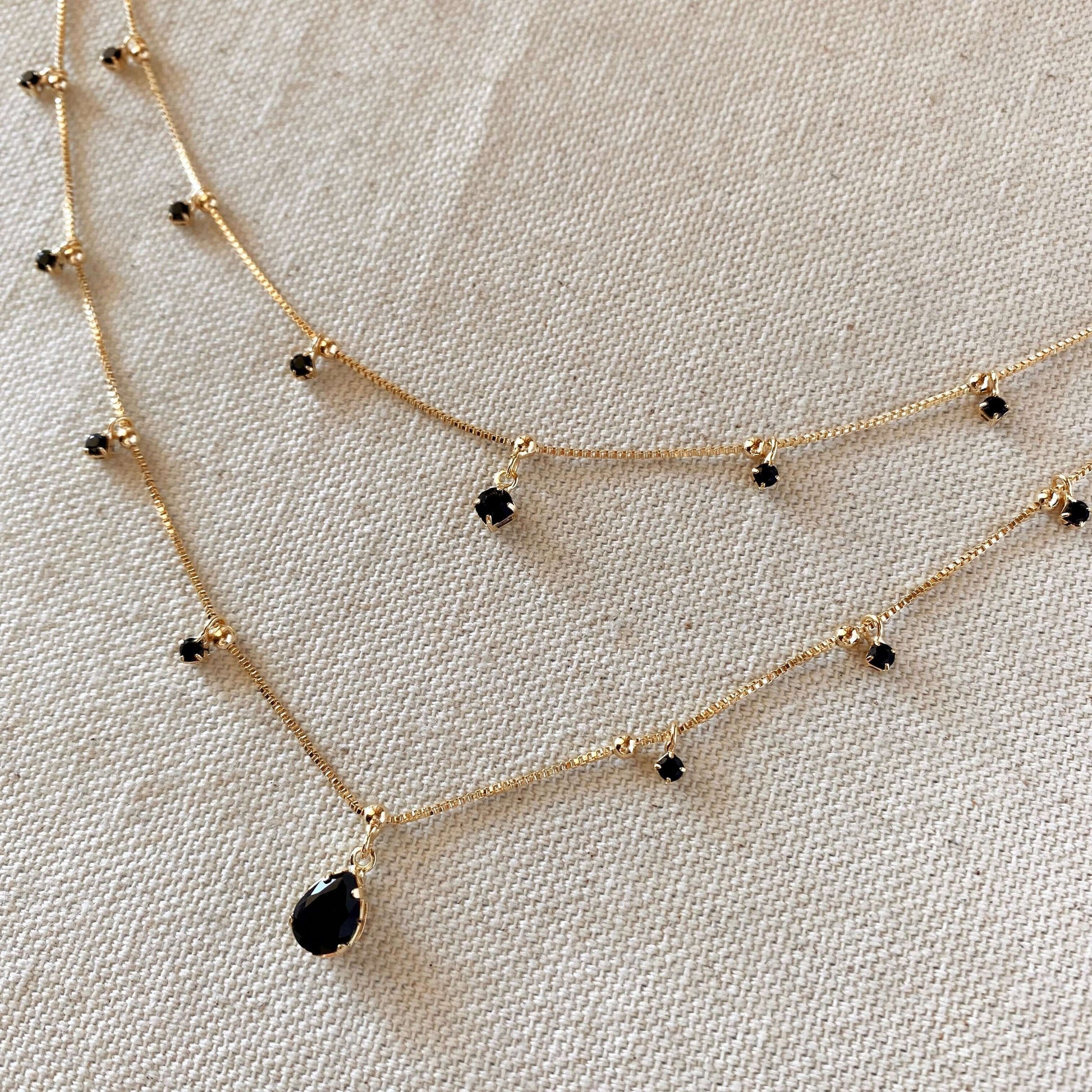 GoldFi 18k Gold Filled Layered Necklace Details In Cubic Zirconia Stones