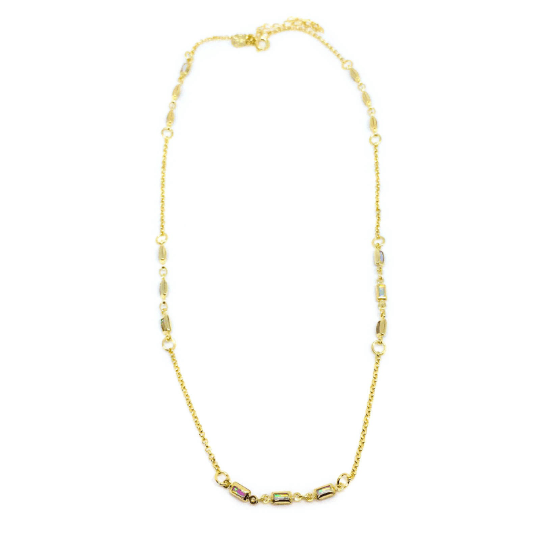 GoldFi 18k Gold Filled Multicolor Flower Pendant and Necklace
