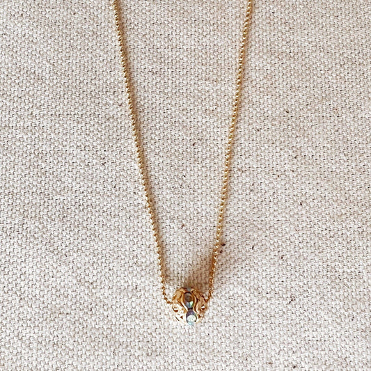 GoldFi 18k Gold Filled Necklace with Solitaire Bead