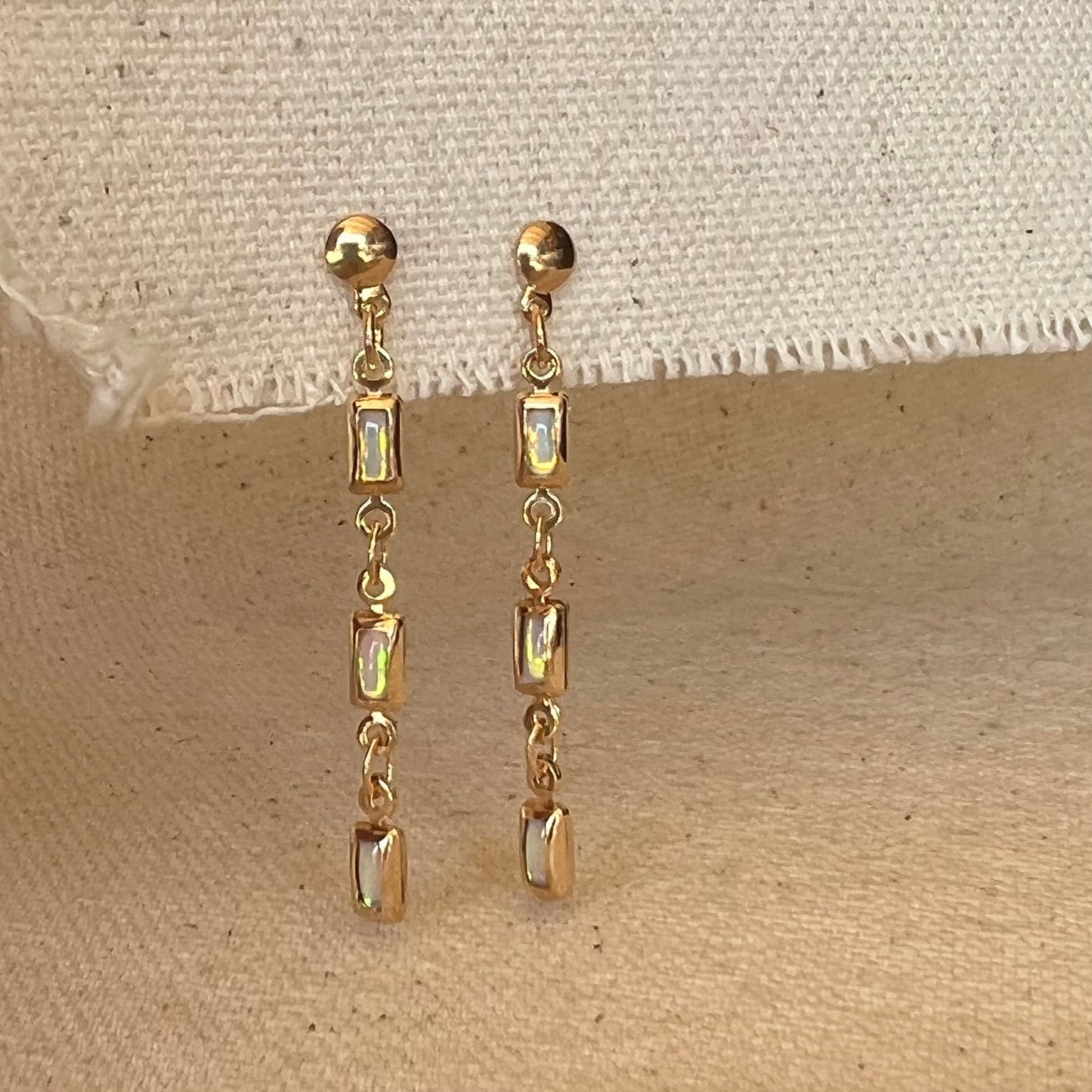 GoldFi 18k Gold Filled Opal Drop Earrings