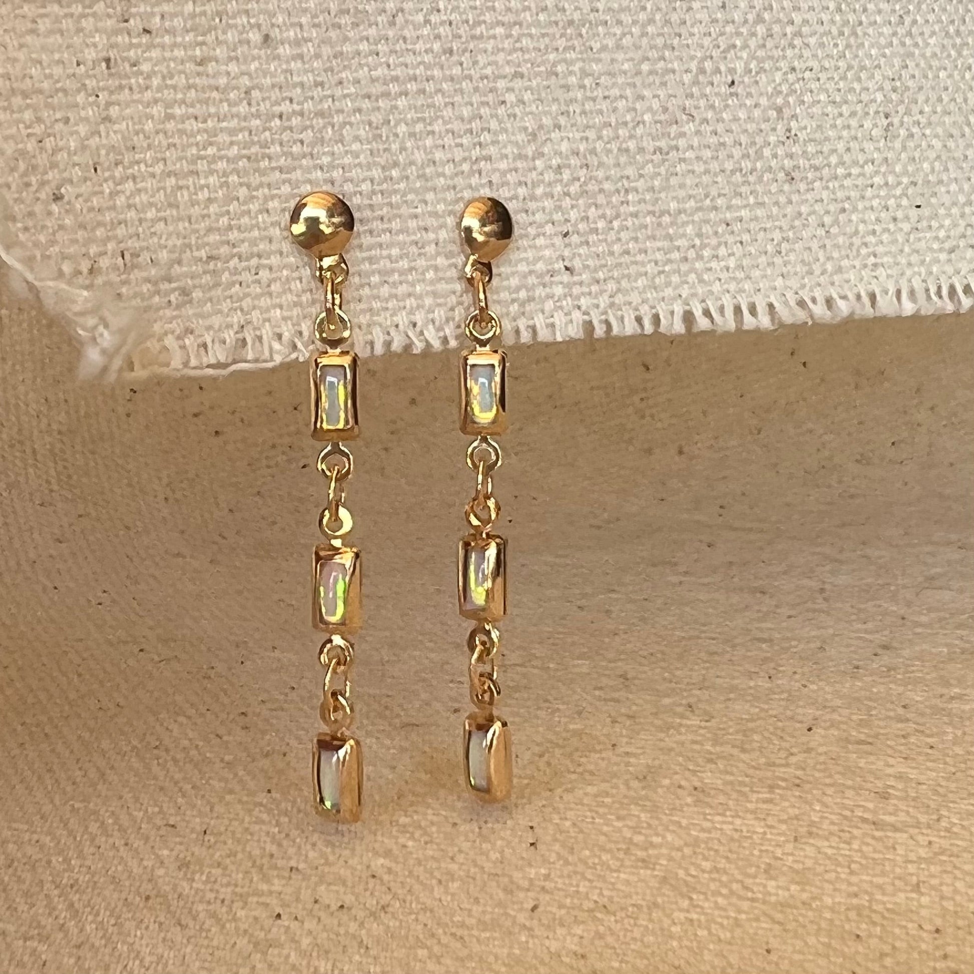 GoldFi 18k Gold Filled Opal Drop Earrings