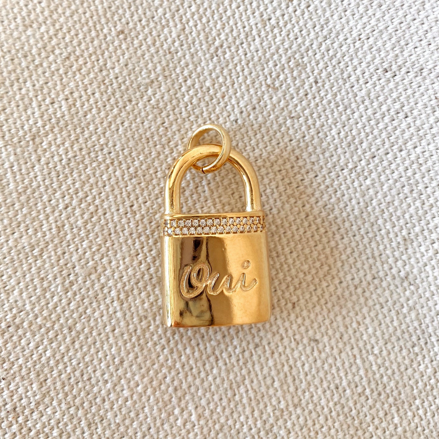 GoldFi 18k Gold Filled Oui Love Lock Pendant