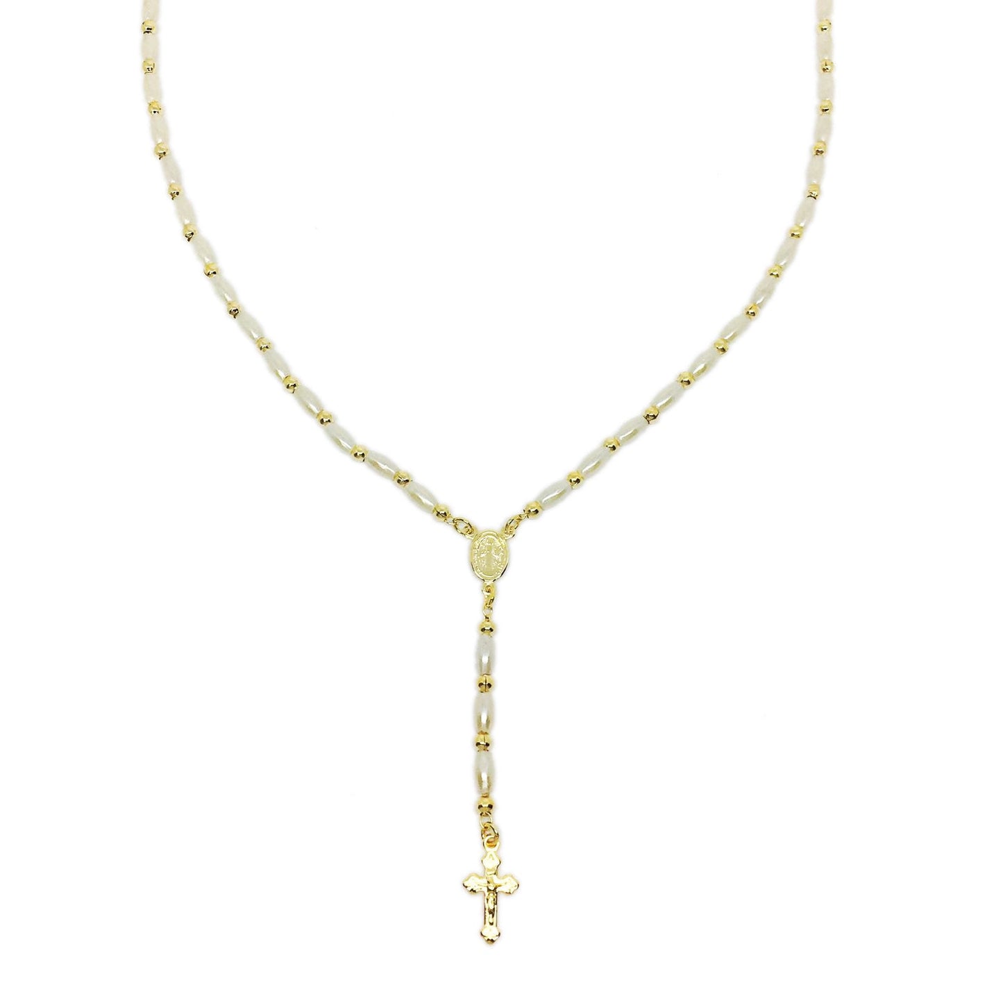 GoldFi 18k Gold Filled Pearl Rosary Jewelry