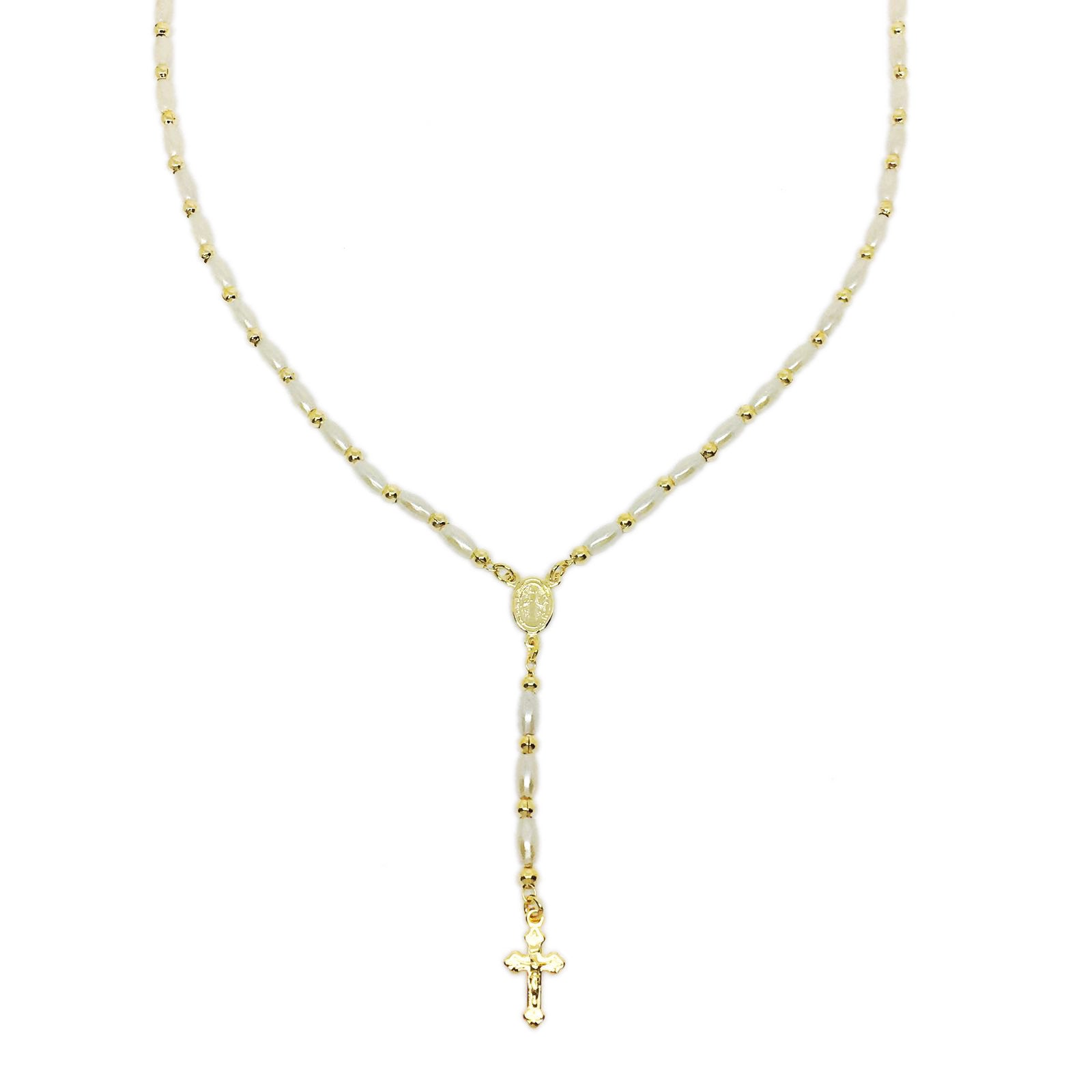 GoldFi 18k Gold Filled Pearl Rosary Jewelry