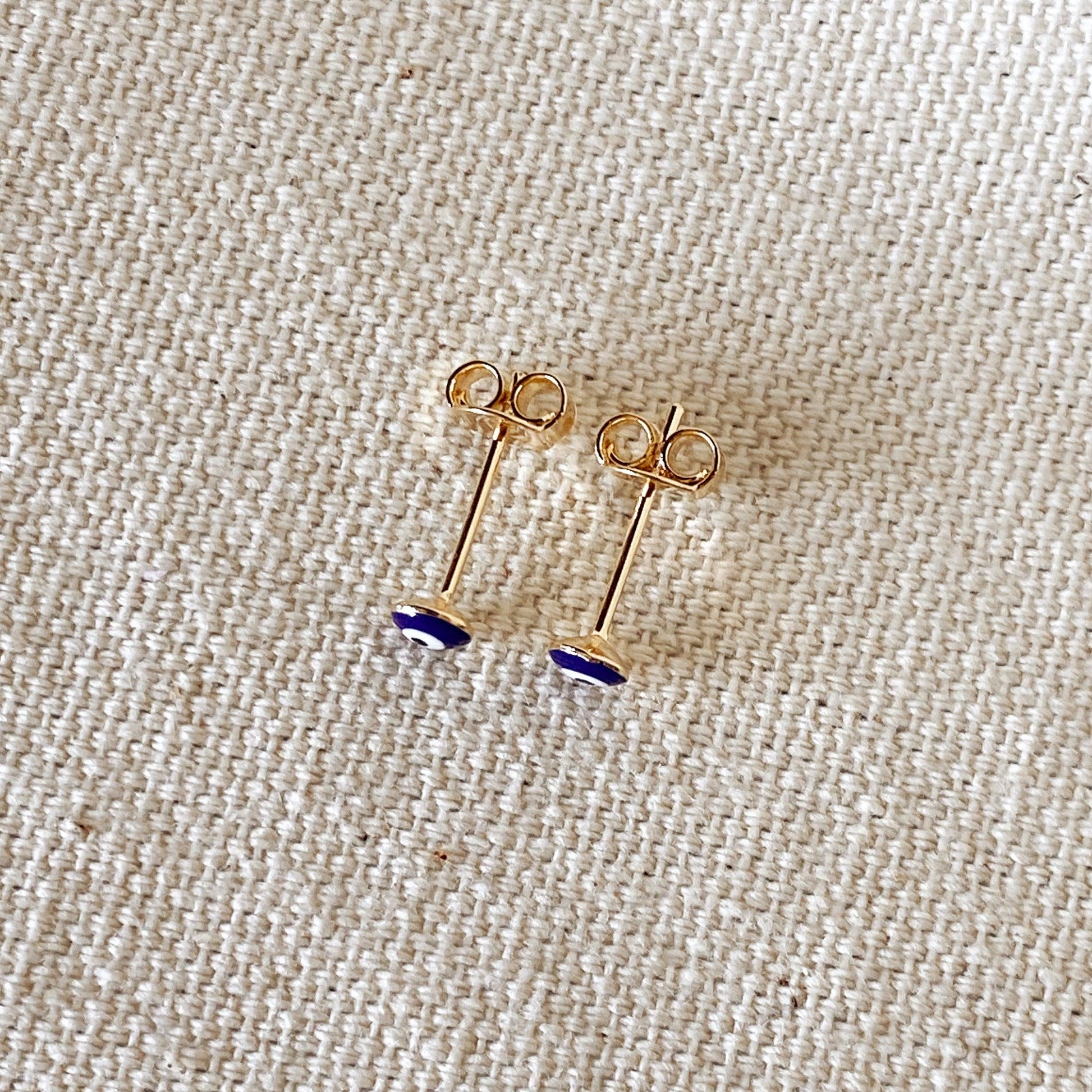 GoldFi 18k Gold Filled Petite Evil Eye Stud Earrings