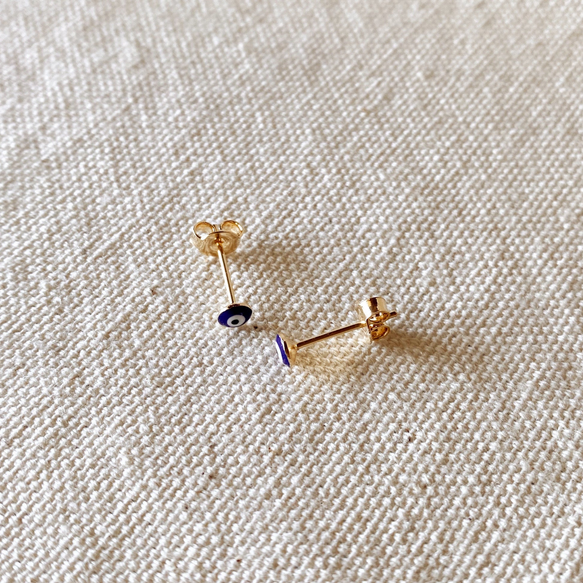 GoldFi 18k Gold Filled Petite Evil Eye Stud Earrings