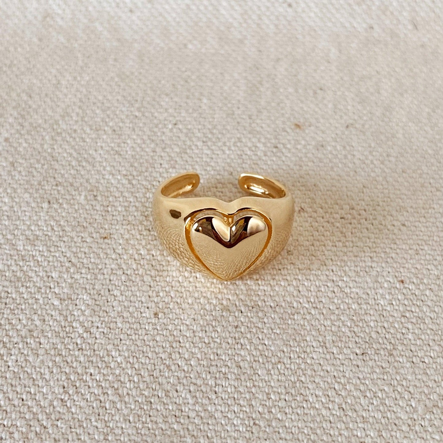 GoldFi 18k Gold Filled Pillow Heart Ring