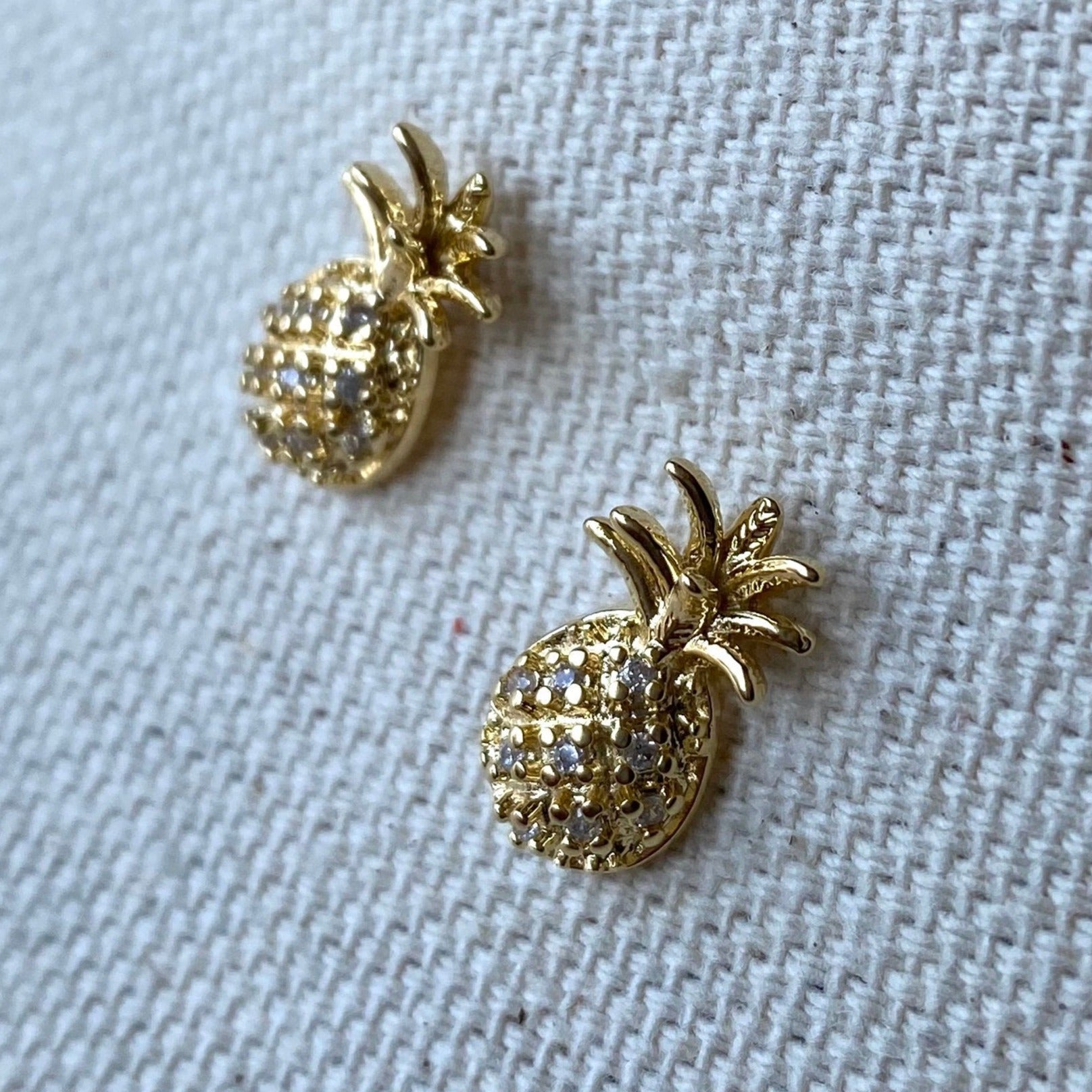 GoldFi 18k Gold Filled Pineapple Stud Earrings