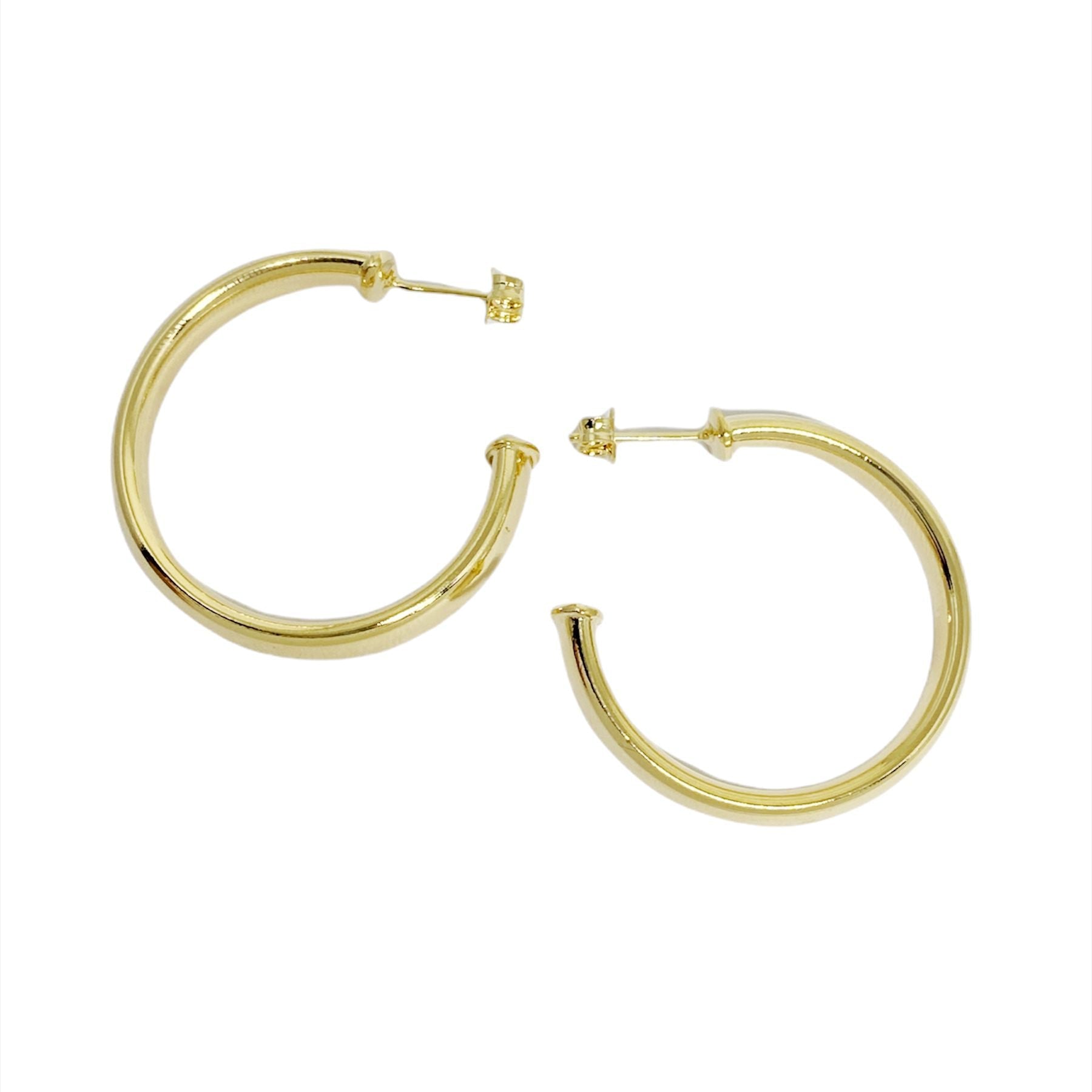 GoldFi 18k Gold Filled Polished Slightly Twisted C Hoop