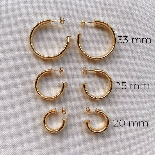 GoldFi 18k Gold Filled Polished Slightly Twisted C Hoop