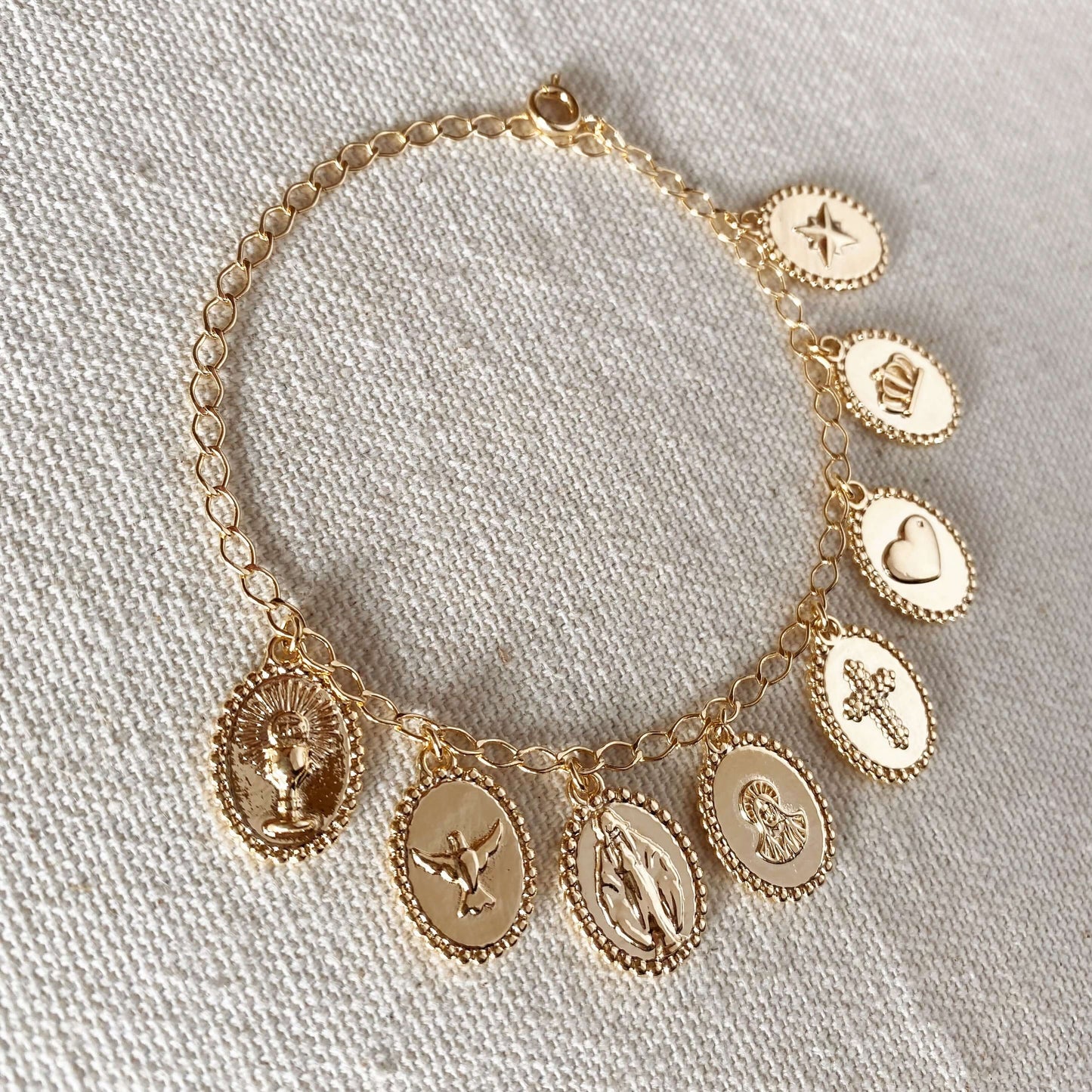 GoldFi 18k Gold Filled Protection Charms Bracelet