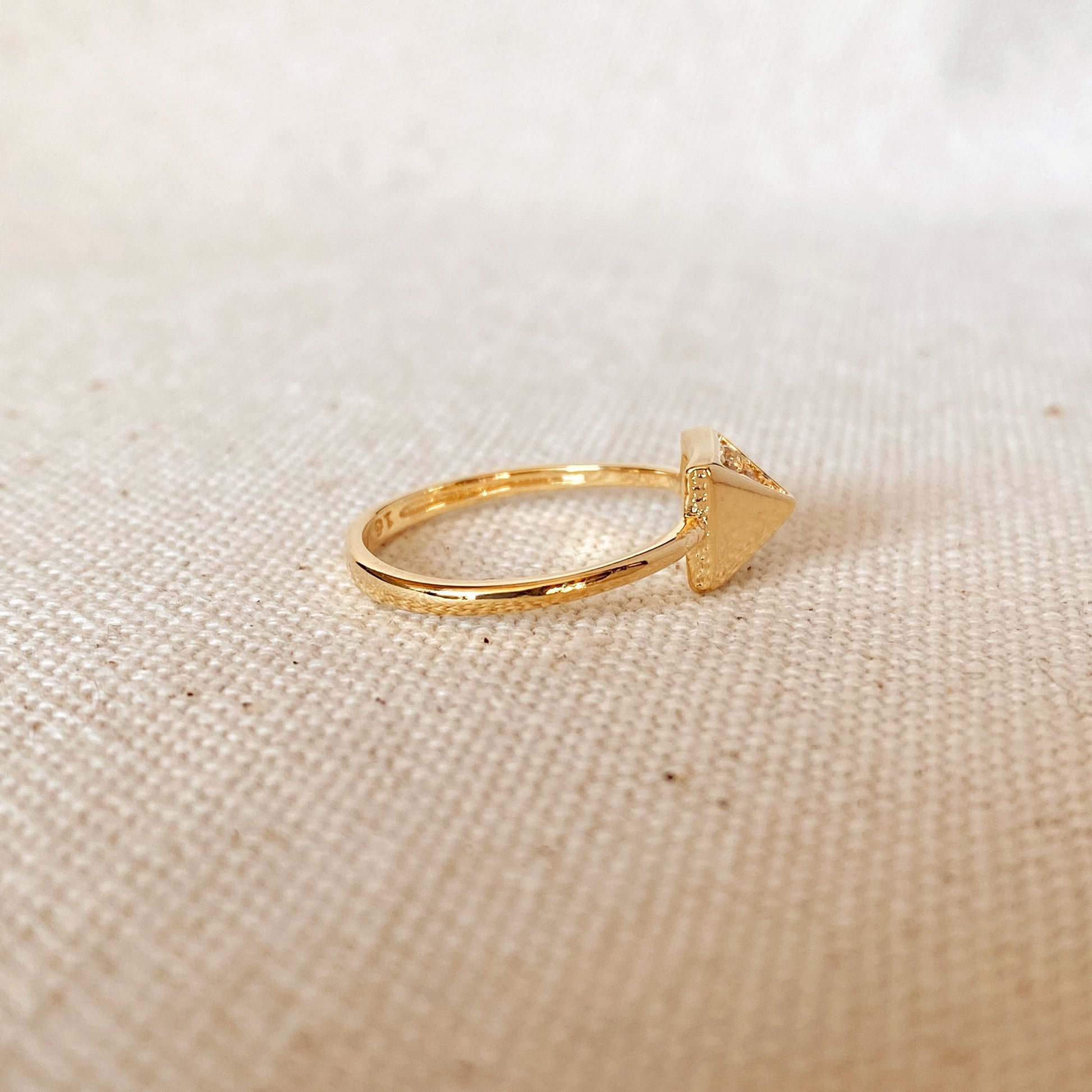 GoldFi 18k Gold Filled Pyramid Ring