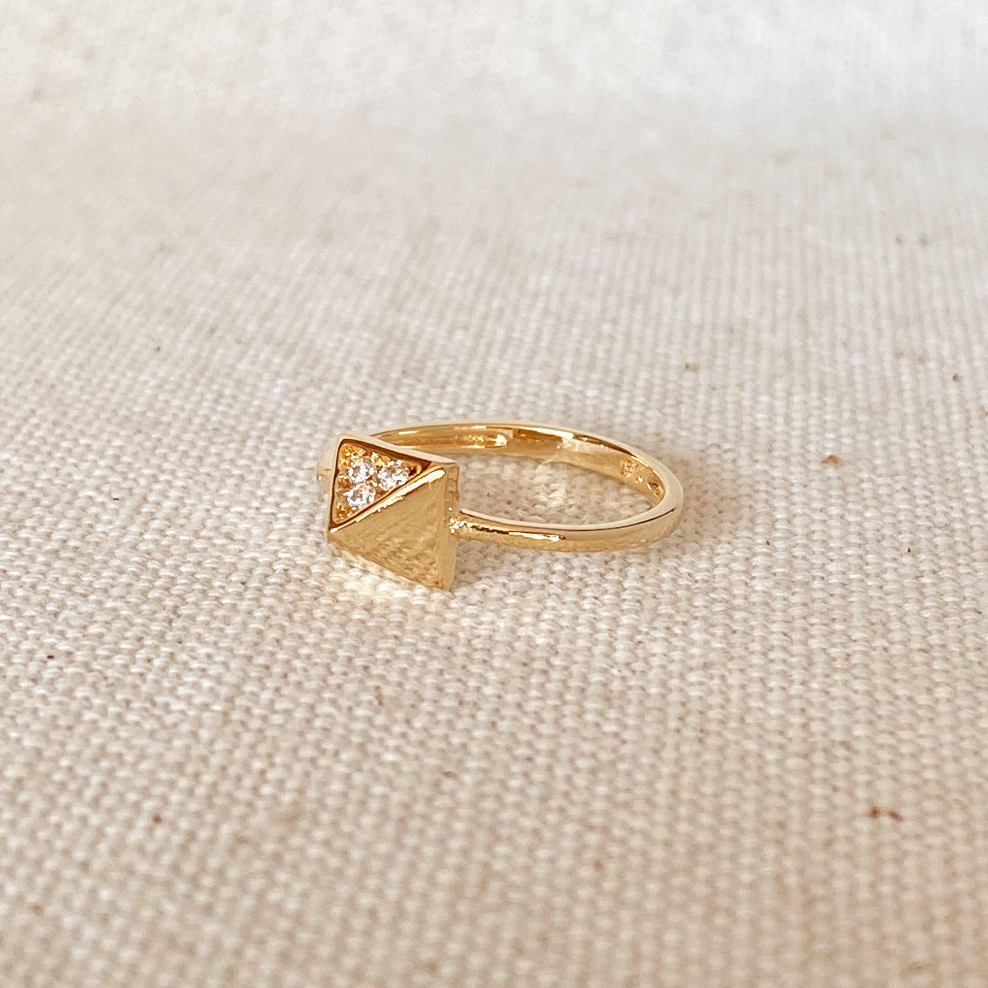 GoldFi 18k Gold Filled Pyramid Ring