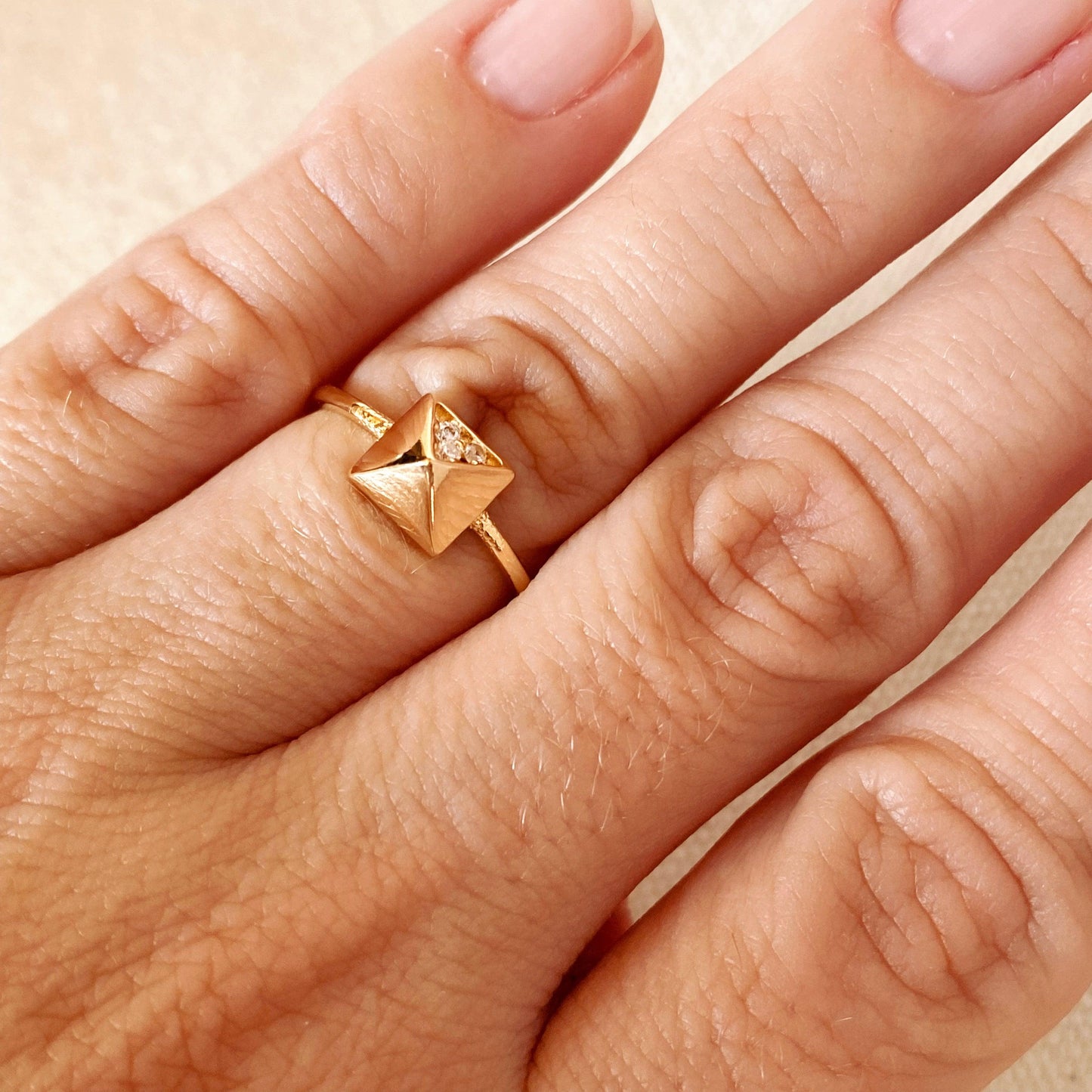 GoldFi 18k Gold Filled Pyramid Ring