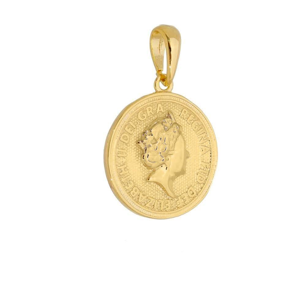 18k Gold Filled Queen Elizabeth Coin Pendant ArtBossa