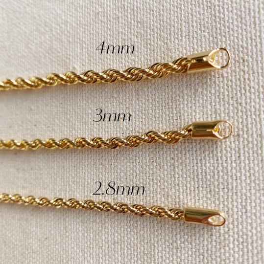 GoldFi 18k Gold Filled Rope Chain In 3.0mm Thickness Gold Chain Components Jewelry Making