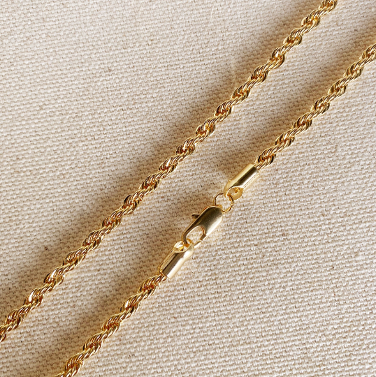 GoldFi 18k Gold Filled Rope Chain In 3.0mm Thickness Gold Chain Components Jewelry Making