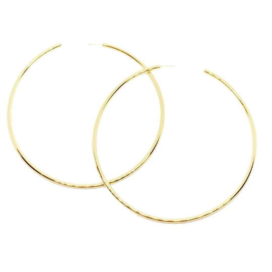 GoldFi 18k Gold Filled Selena Big Plain Hoop Earrings Thick Tube